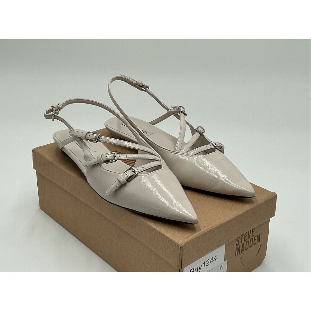 Steve Madden Peony Mules Women's 9M Bone Pointed Toe Adjustable Straps Ebay1244